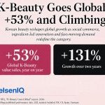 De acordo com a NIQ, as vendas globais da K-beauty cresceram de 53% em valor em relação ao ano anterior e de 131% nos últimos dois anos (Fonte: NIQ)