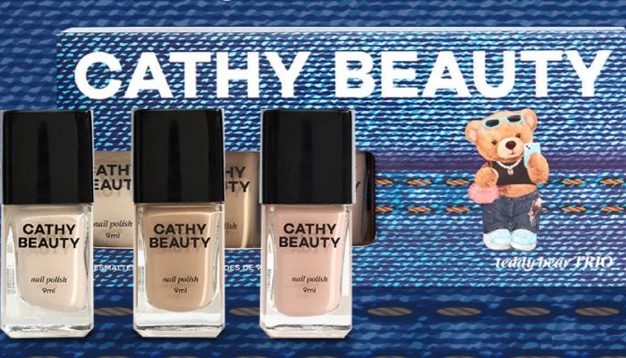 Cathy Beauty lança novo trio de esmaltes Teddy Bear com tons claros e neutros