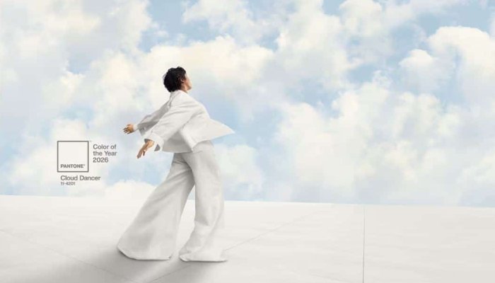 A Pantone escolhe Cloud Dancer, um branco vaporoso, como cor do ano de 2026