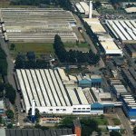 Vista aérea da fábrica da Wheaton em São Bernardo do Campo