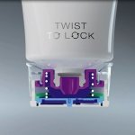 O “Twist to lock” system garante um fechamento rápido e intuitivo.