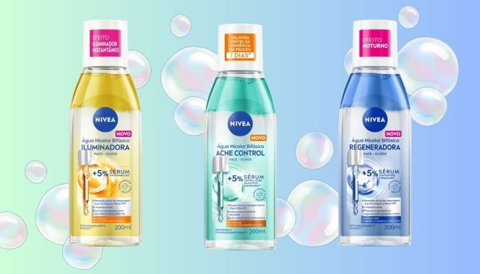 Nivea lança água micelar bifásica que limpa e cuida da pele em um só passo