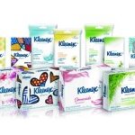 Linhas de lenços descartáveis Kleenex