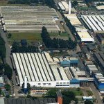 Vista aérea da fábrica da Wheaton em São Bernardo do Campo