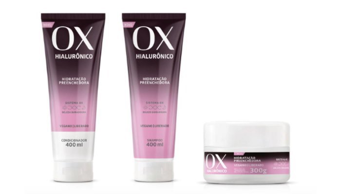 OX Cosméticos lança linha com ácido hialurônico para rejuvenescer os cabelos