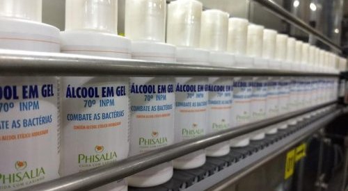 Phisalia doa álcool gel, produtos de higiene e informa consumidores