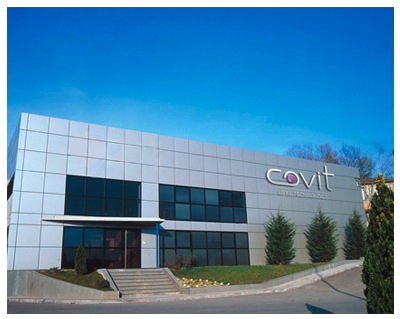 Covit possui instalações em Torelló (Espanha), Waterbury, CT (EUA) e Xangai...
