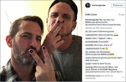 Foto da conta de Marc Jacobs no Instagram (esquerda)